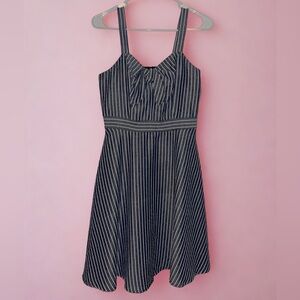 Roz & Ali | Striped Sundress | Blue & White Pinstripe | Size 2